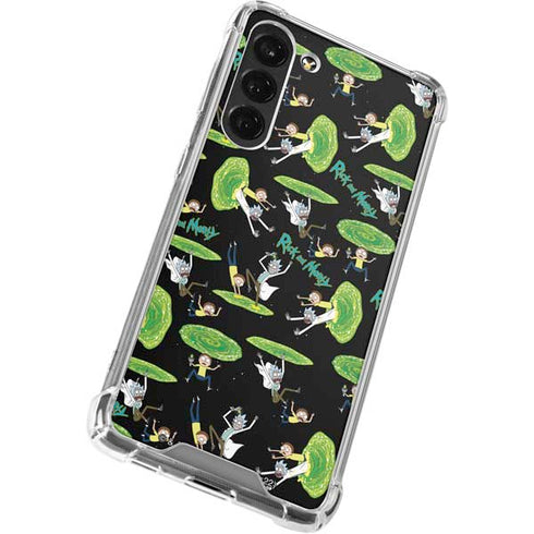 Adult Swim Rick and Morty Portal Pattern Galaxy S24 FE Clear Case