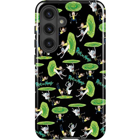 Adult Swim Rick and Morty Portal Pattern Galaxy S25 Impact Case