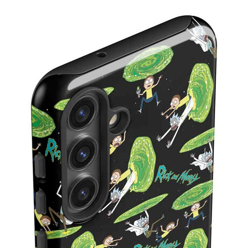 Adult Swim Rick and Morty Portal Pattern Galaxy S25 Plus Impact Case