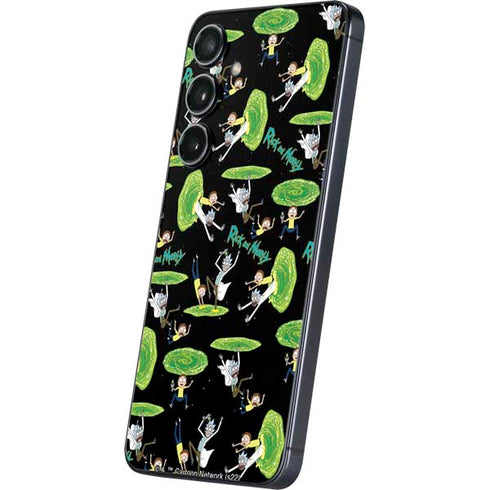 Adult Swim Rick and Morty Portal Pattern Galaxy S24 Plus Skin