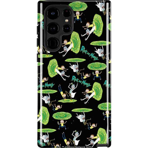 Adult Swim Rick and Morty Portal Pattern Galaxy S25 Ultra Impact Case