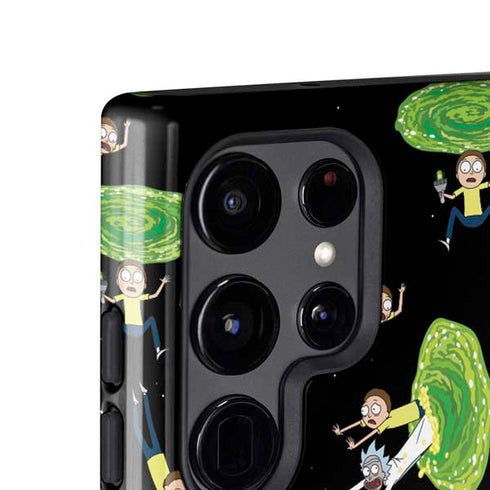 Adult Swim Rick and Morty Portal Pattern Galaxy S25 Ultra Impact Case