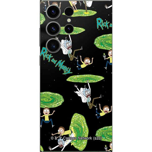 Adult Swim Rick and Morty Portal Pattern Galaxy S24 Ultra Skin
