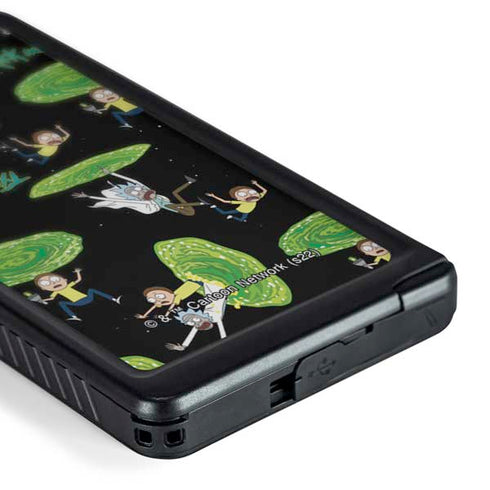 Adult Swim Rick and Morty Portal Pattern Galaxy S24 Ultra Waterproof Case
