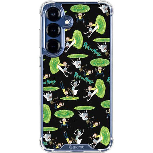 Adult Swim Rick and Morty Portal Pattern Galaxy S25 FE Clear Case