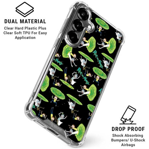 Adult Swim Rick and Morty Portal Pattern Galaxy S26 Clear Case
