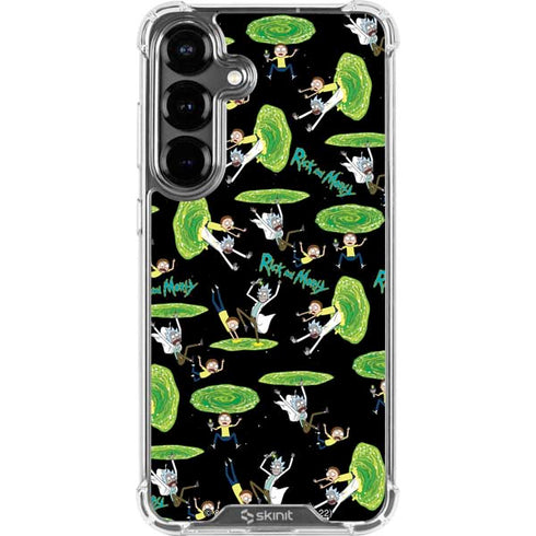 Adult Swim Rick and Morty Portal Pattern Galaxy S26 Plus Clear Case
