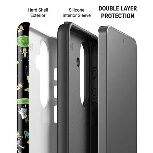 Adult Swim Rick and Morty Portal Pattern Galaxy S26 Plus Impact Case
