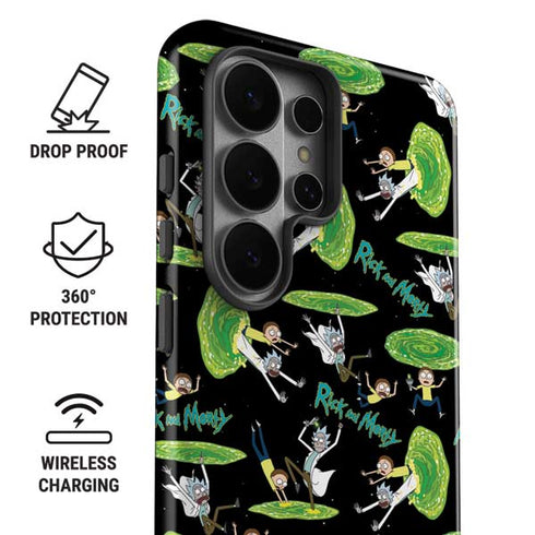 Adult Swim Rick and Morty Portal Pattern Galaxy S26 Ultra Impact Case