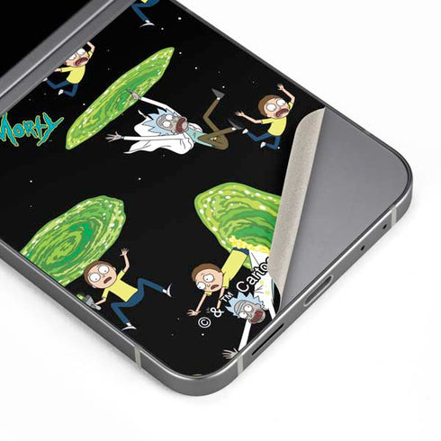 Adult Swim Rick and Morty Portal Pattern Galaxy Z Flip6 Skin