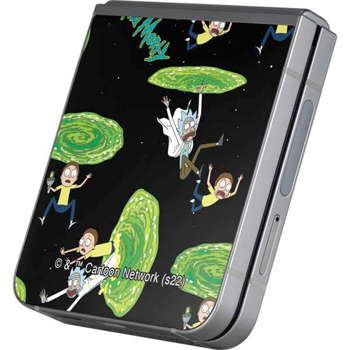Adult Swim Rick and Morty Portal Pattern Galaxy Z Flip6 Skin