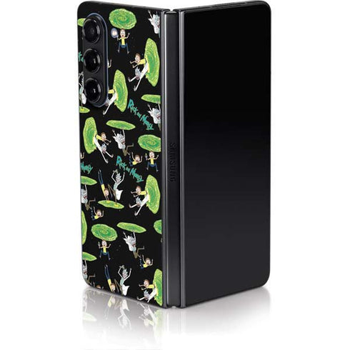 Adult Swim Rick and Morty Portal Pattern Galaxy Z Fold5 5G Skin