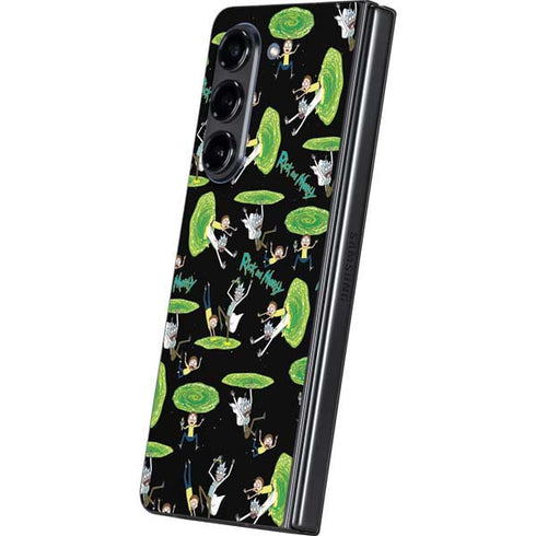 Adult Swim Rick and Morty Portal Pattern Galaxy Z Fold5 5G Skin