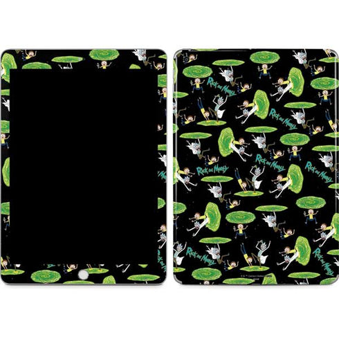 Adult Swim Rick and Morty Portal Pattern Apple iPad Skin
