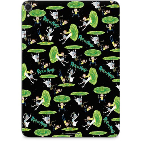 Adult Swim Rick and Morty Portal Pattern Apple iPad Pro Skin