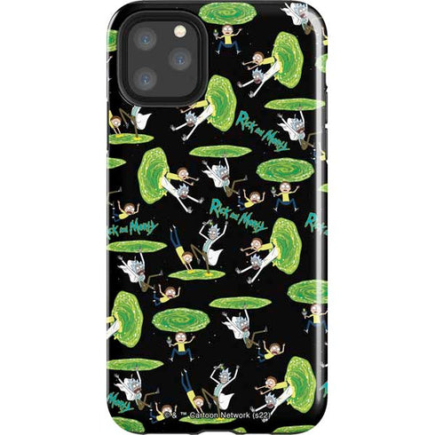 Adult Swim Rick and Morty Portal Pattern iPhone Cases