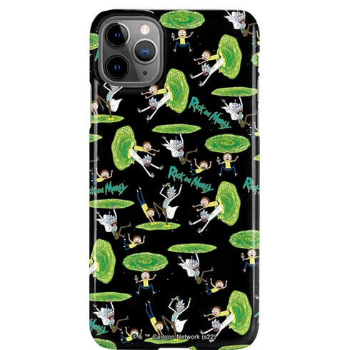 Adult Swim Rick and Morty Portal Pattern iPhone Cases