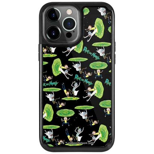 Adult Swim Rick and Morty Portal Pattern iPhone Cases