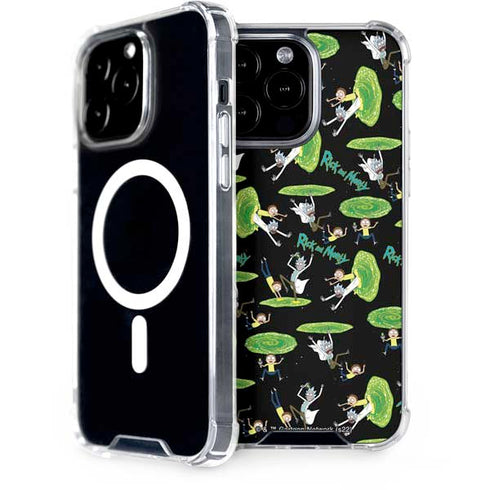 Adult Swim Rick and Morty Portal Pattern iPhone Cases