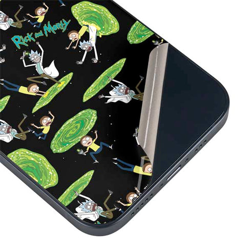 Adult Swim Rick and Morty Portal Pattern iPhone Skins