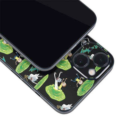 Adult Swim Rick and Morty Portal Pattern iPhone Skins