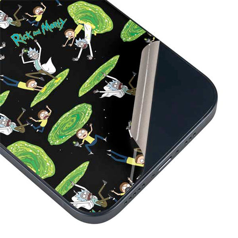 Adult Swim Rick and Morty Portal Pattern iPhone 15 Skin