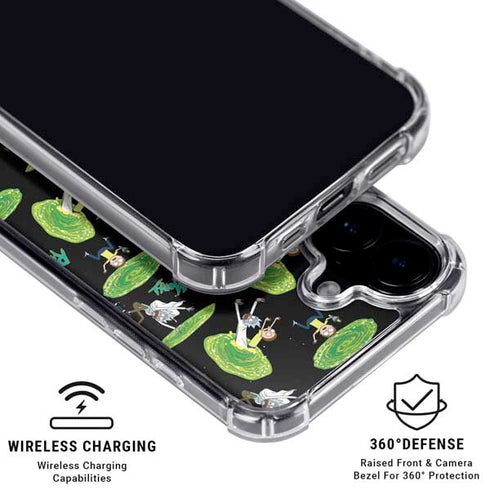 Adult Swim Rick and Morty Portal Pattern iPhone 16 MagSafe Case