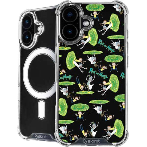 Adult Swim Rick and Morty Portal Pattern iPhone 16 Plus MagSafe Case