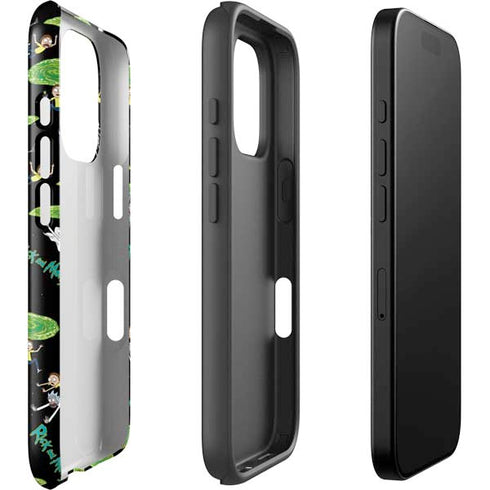 Adult Swim Rick and Morty Portal Pattern iPhone 16 Pro Impact Case