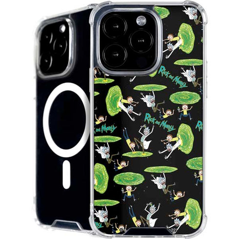 Adult Swim Rick and Morty Portal Pattern iPhone 16 Pro MagSafe Case