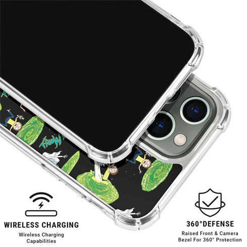 Adult Swim Rick and Morty Portal Pattern iPhone 16 Pro Max Clear Case