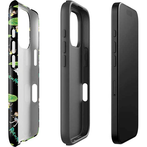 Adult Swim Rick and Morty Portal Pattern iPhone 16 Pro Max Impact Case