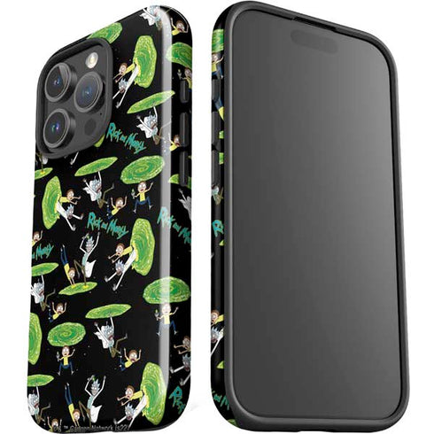 Adult Swim Rick and Morty Portal Pattern iPhone 16 Pro Max Impact Case