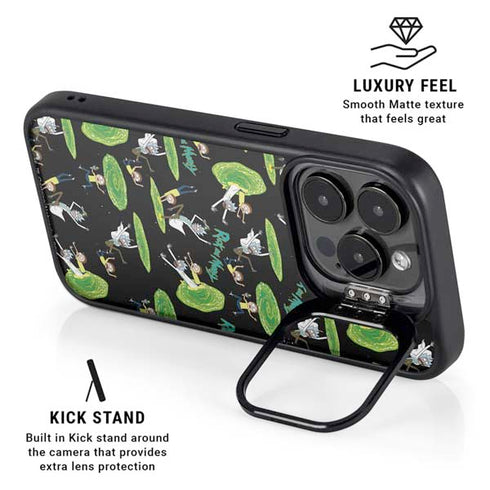 Adult Swim Rick and Morty Portal Pattern iPhone 16 Pro Max Kickstand Case