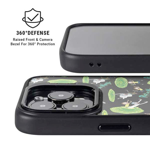 Adult Swim Rick and Morty Portal Pattern iPhone 16 Pro Max Kickstand Case