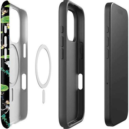 Adult Swim Rick and Morty Portal Pattern iPhone 16 Pro Max Magsafe Impact Case