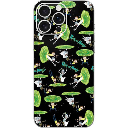 Adult Swim Rick and Morty Portal Pattern iPhone 16 Pro Max Skin