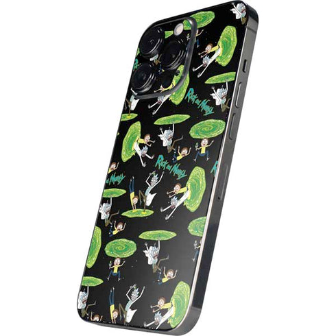 Adult Swim Rick and Morty Portal Pattern iPhone 16 Pro Skin