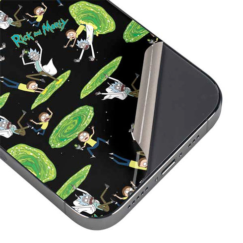 Adult Swim Rick and Morty Portal Pattern iPhone 16 Pro Skin