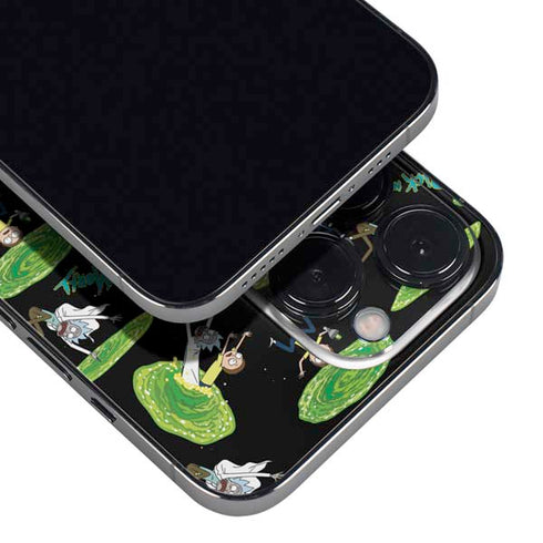 Adult Swim Rick and Morty Portal Pattern iPhone 16 Pro Skin