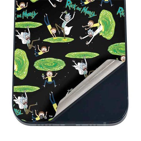 Adult Swim Rick and Morty Portal Pattern iPhone 16 Skin