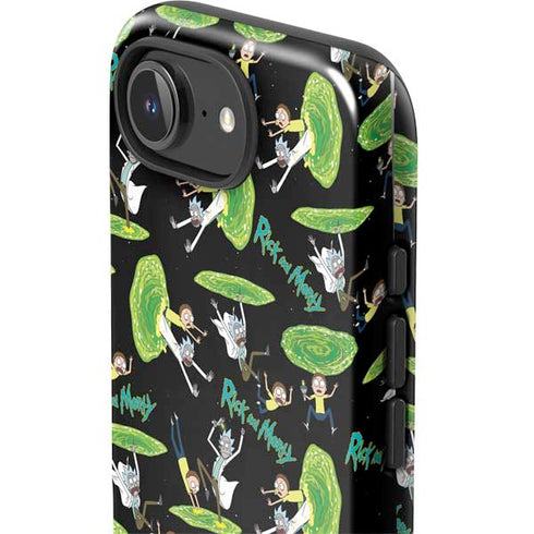 Adult Swim Rick and Morty Portal Pattern iPhone 16e Impact Case