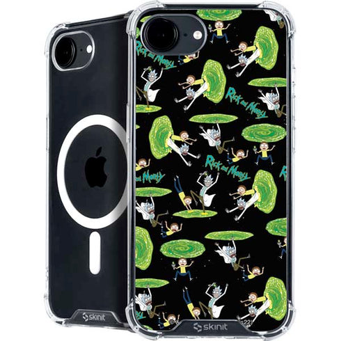 Adult Swim Rick and Morty Portal Pattern iPhone 16e MagSafe Case