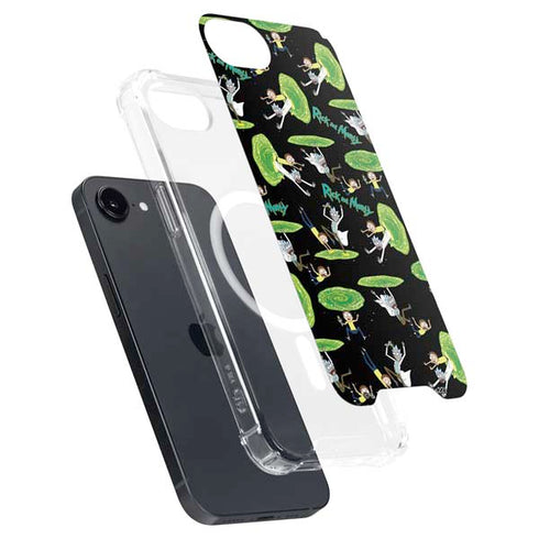 Adult Swim Rick and Morty Portal Pattern iPhone 16e MagSafe Case