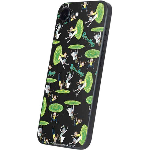 Adult Swim Rick and Morty Portal Pattern iPhone 16e Skin