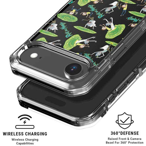 Adult Swim Rick and Morty Portal Pattern iPhone 17 Air Clear Case
