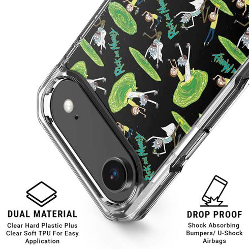 Adult Swim Rick and Morty Portal Pattern iPhone 17 Air Clear Case