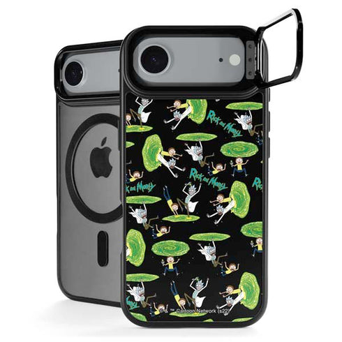 Adult Swim Rick and Morty Portal Pattern iPhone 17 Air Kickstand Case