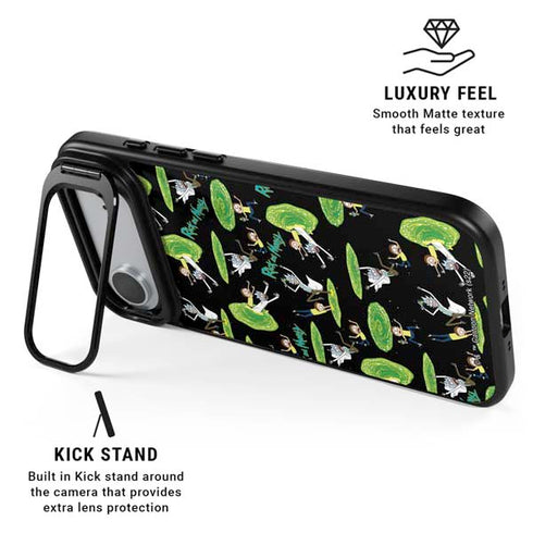 Adult Swim Rick and Morty Portal Pattern iPhone 17 Air Kickstand Case