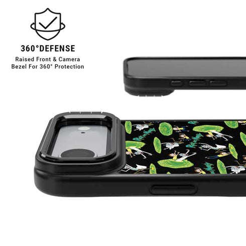 Adult Swim Rick and Morty Portal Pattern iPhone 17 Air Kickstand Case